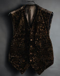 "LUNA MATTINO" 90’s Crushed velvet pointed hem vest