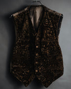 "LUNA MATTINO" 90’s Crushed velvet pointed hem vest