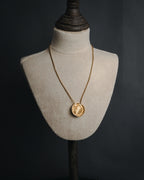 "Christian Dior" 00’s Bottle cap logo pendant necklace