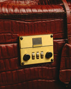 -SPECIAL- “Giorgio Armani” 90’s-00’s Crocodile embossed leather frame bag