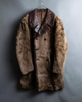 Special oversized vintage double-breasted fur coat