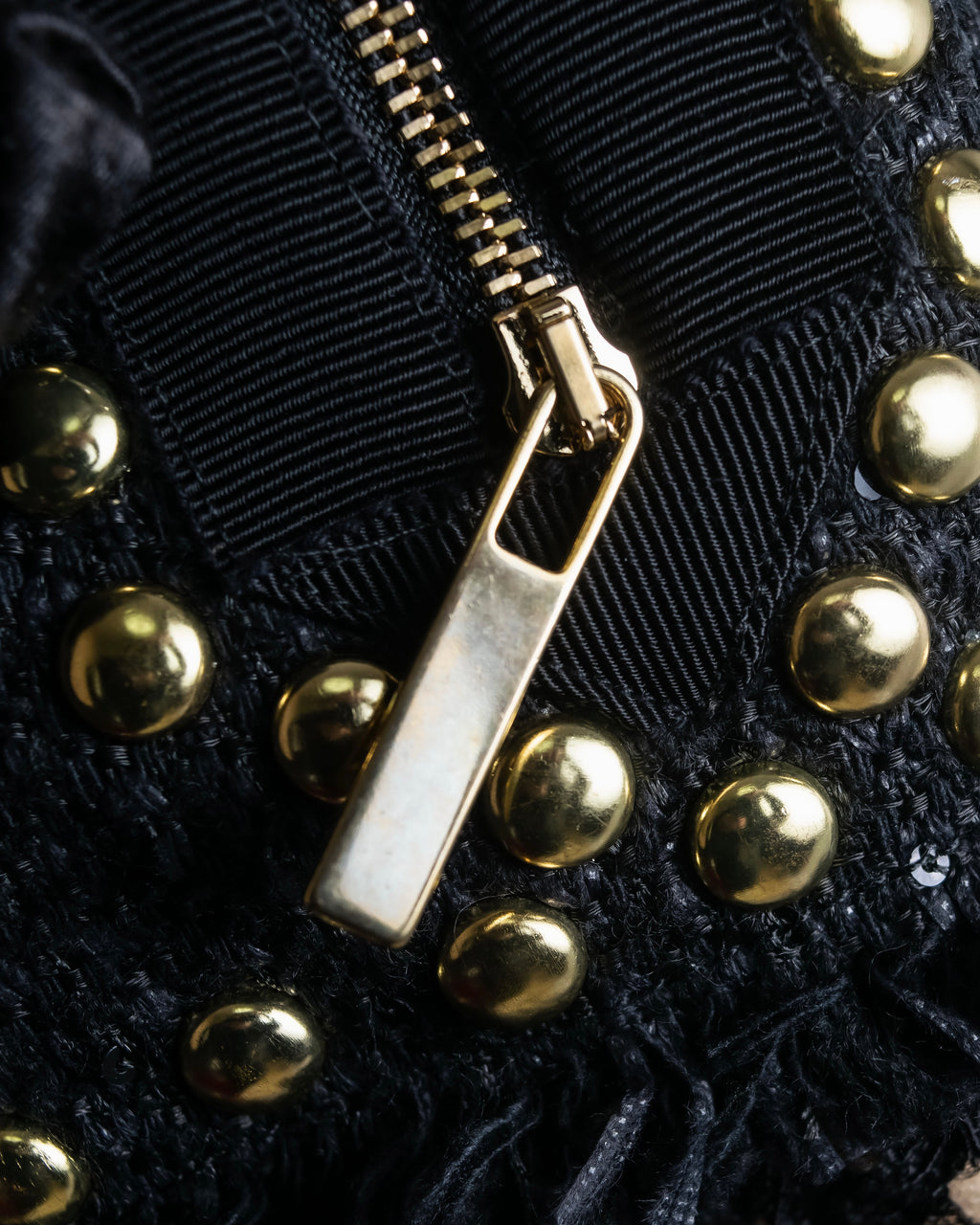 Reserved "Elie Saab" Gold stud detail tweed jacket