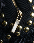 Reserved "Elie Saab" Gold stud detail tweed jacket