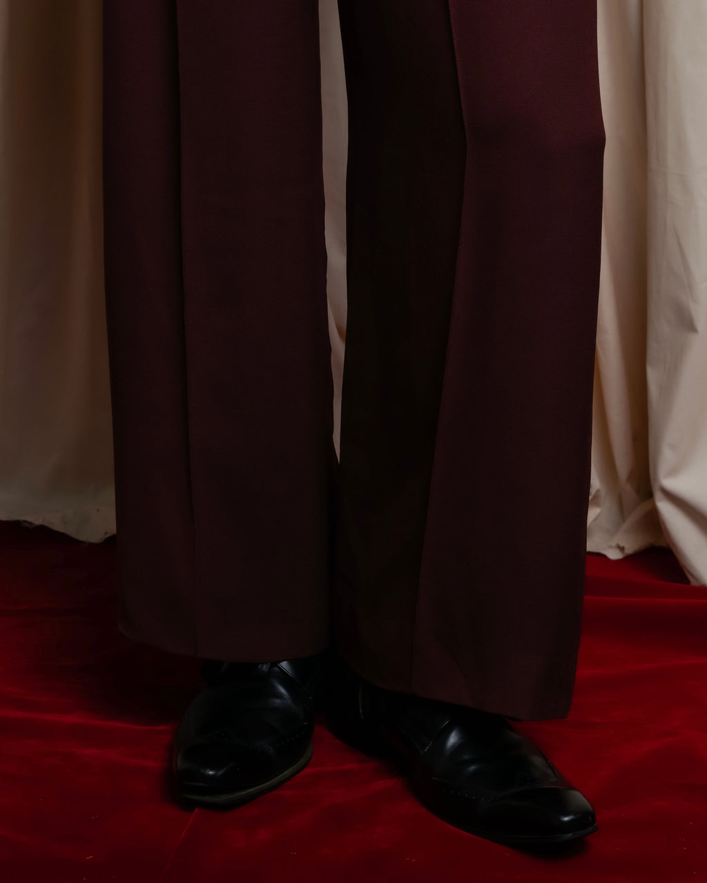 "JEAN PAUL GAULTIER" Beautiful drape burgundy wide slacks