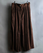 "LOEWE" Dark brown color gathered design wide pants