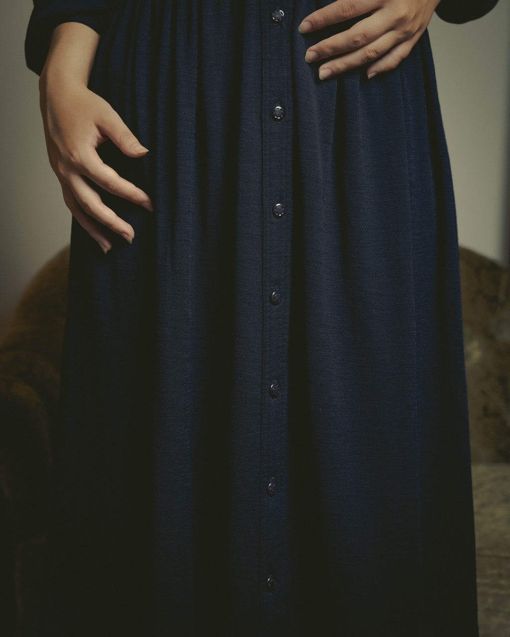 -SPECIAL- “COMME des GARÇONS” 90’s Long gathered waist button front dress