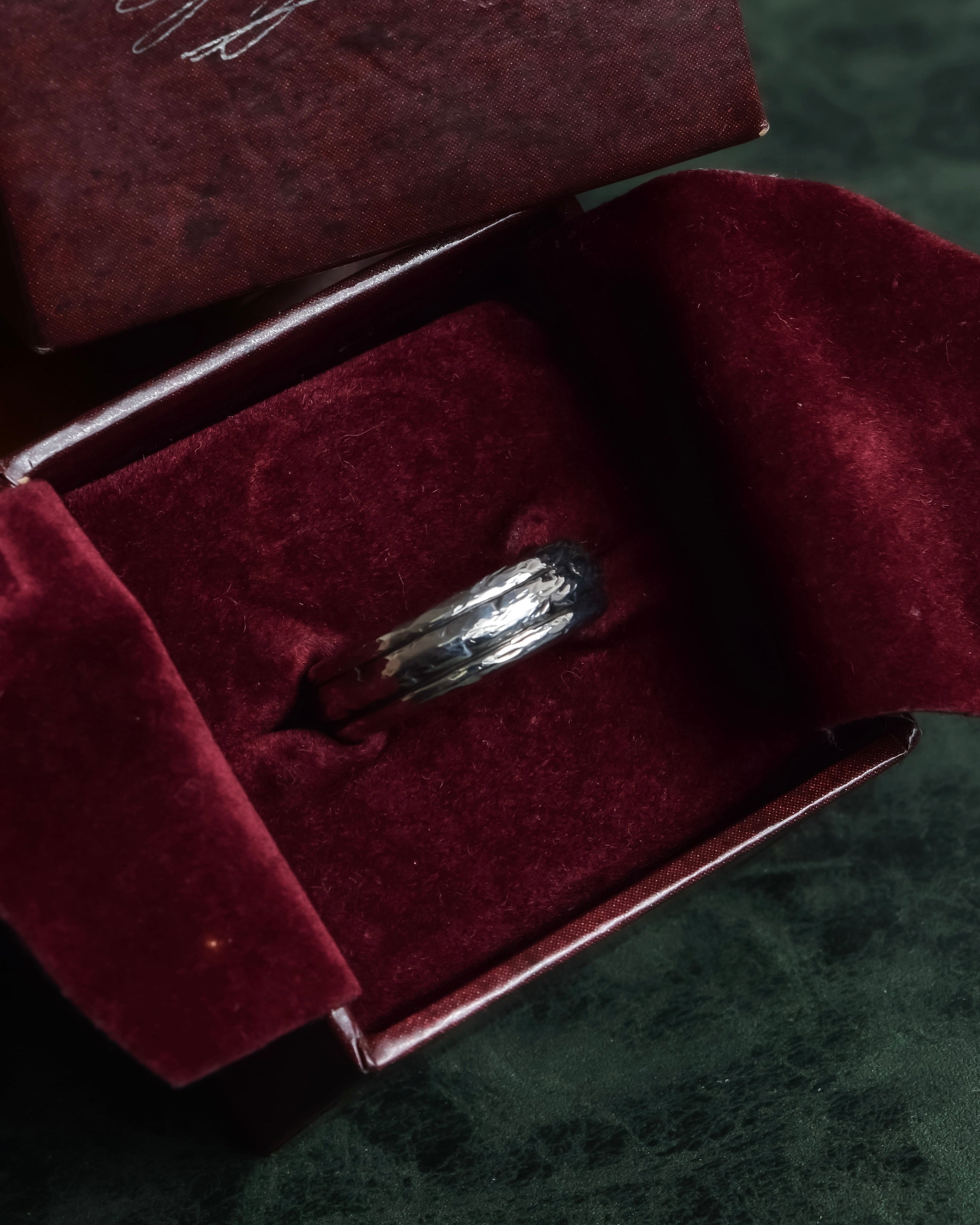 "GEORG JENSEN" Hammered silver signature ring