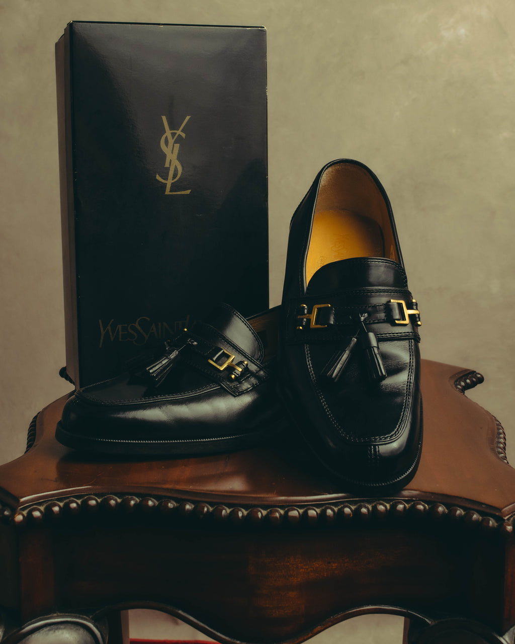 "Yves Saint Laurent" 90's-00's Tassel bit leather loafers