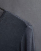 "HERMES" Margiela period Blue-grayish tone draped silk pullover