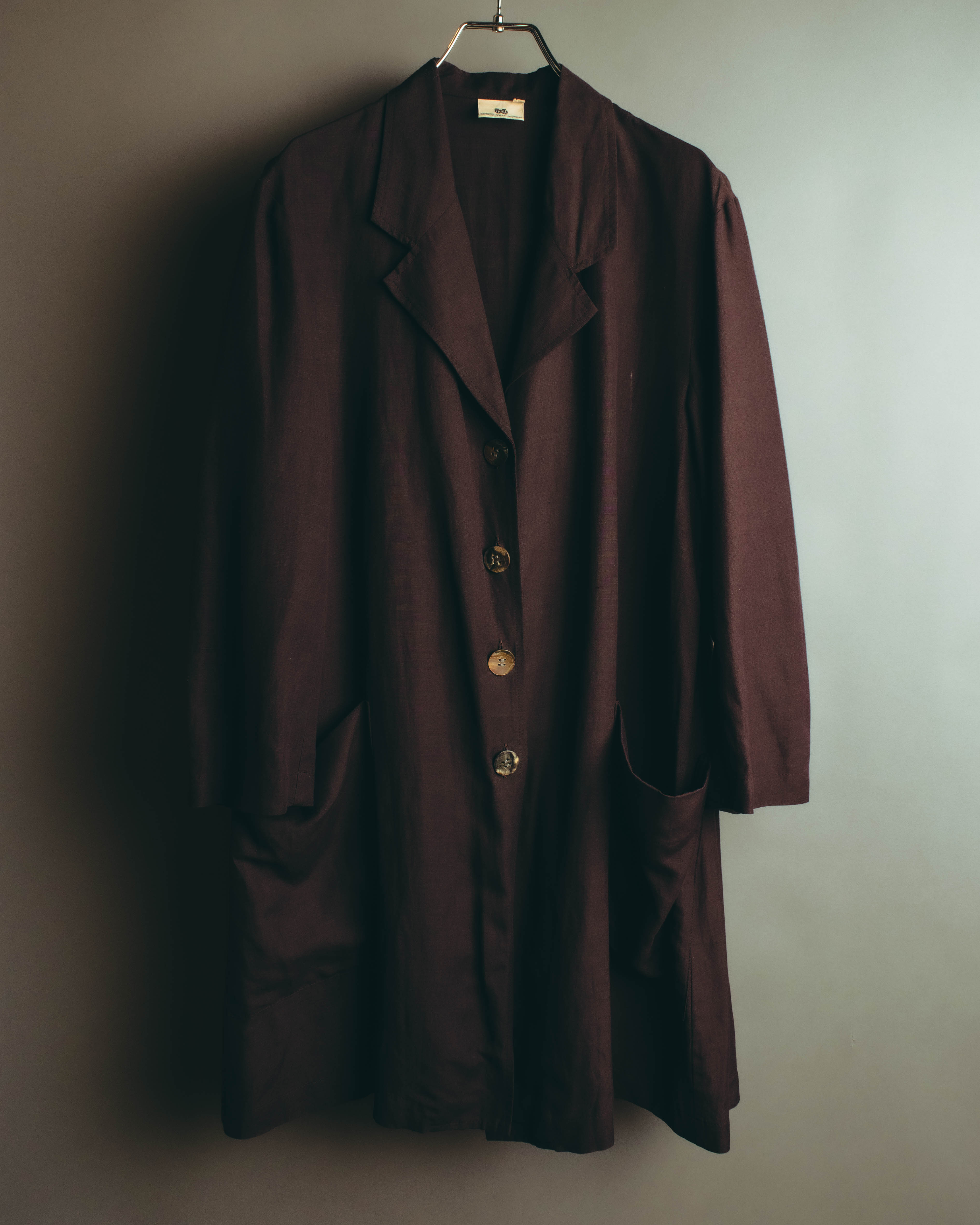 -SPECIAL- “DRIES VAN NOTEN” 90’s–00’s Rayon linen tailored long jacket and shorts set up