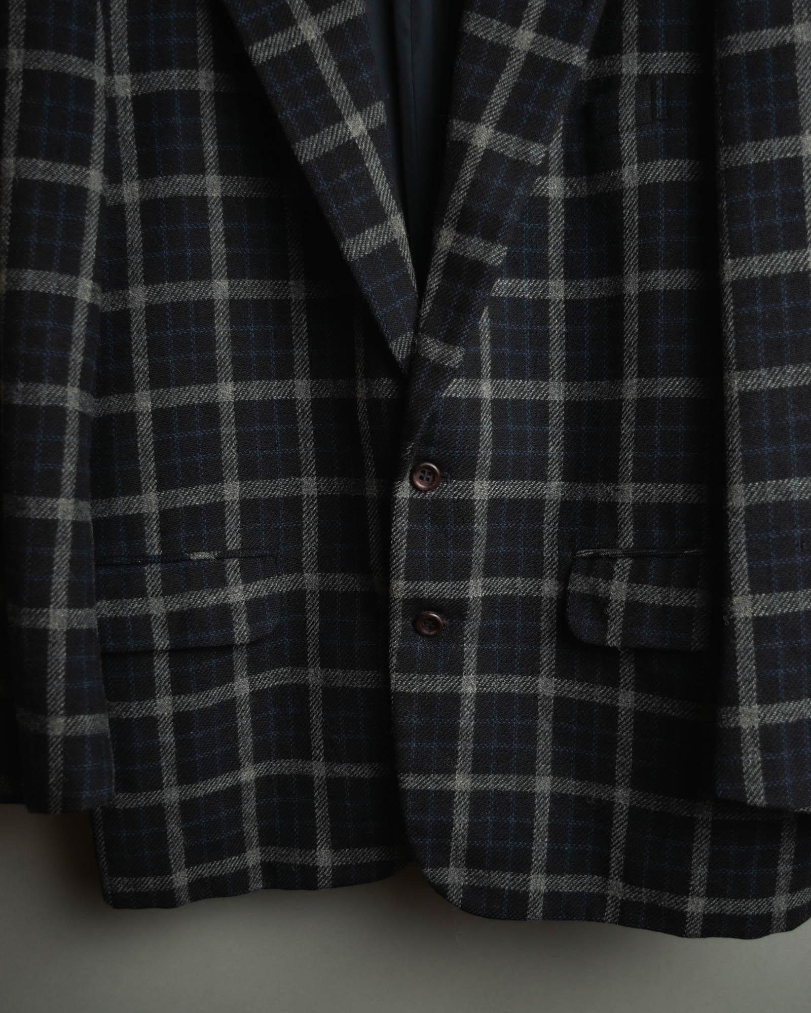 "COMME des GARÇONS HOMME"
90's Oversized wool checked tailored jacke
