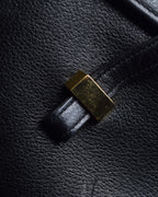 "Christian Dior" Structured flap design gold clasp leather bag