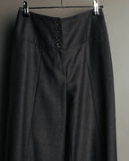 -SPECIAL- "CHANEL" 00's Soft wool cashmere wide leg trousers