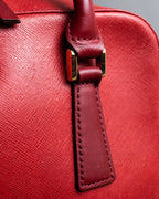 "BURBERRY" Bright red square silhouette leather handbag