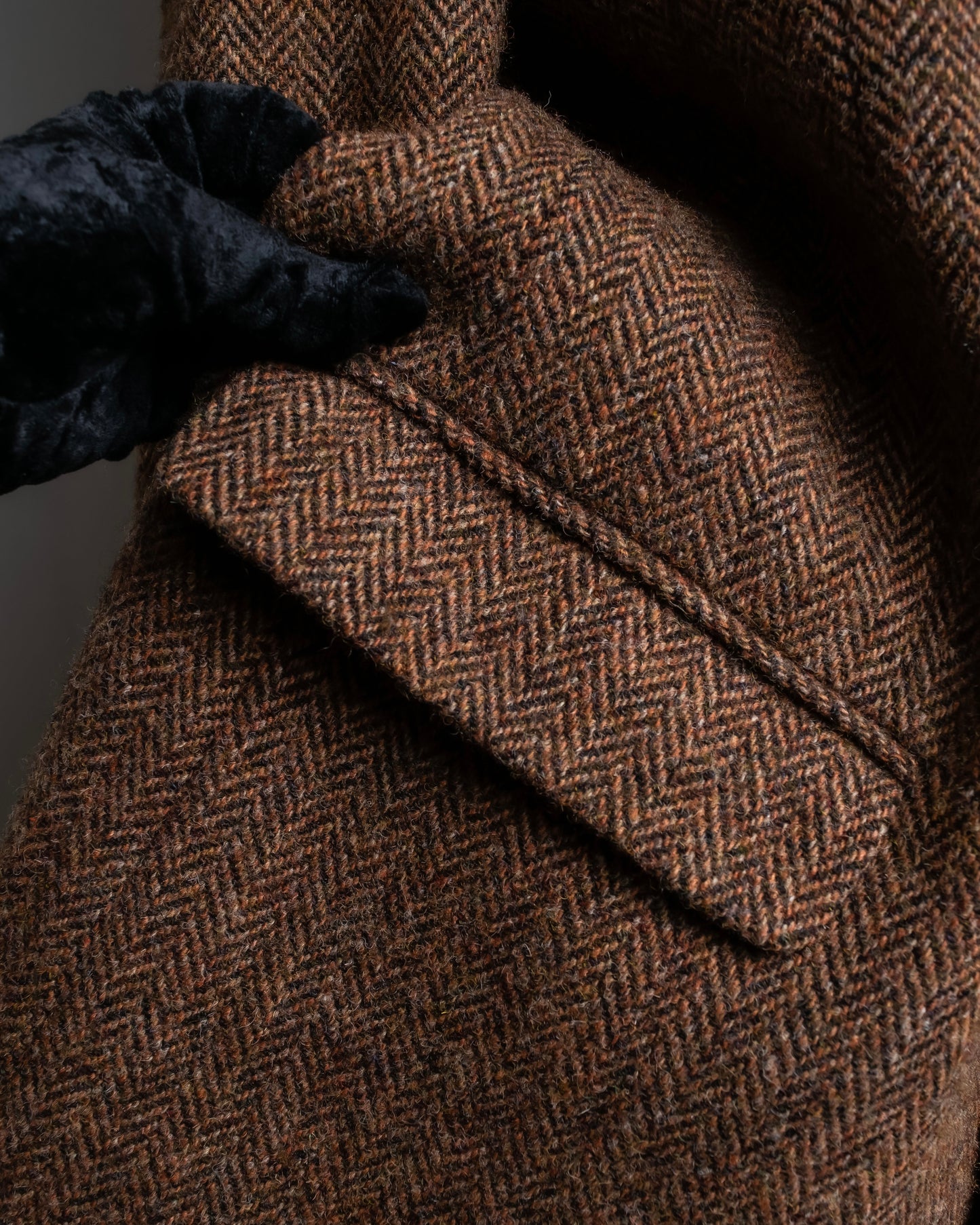 "HARRIS TWEED" Oversized herringbone tailored jacket