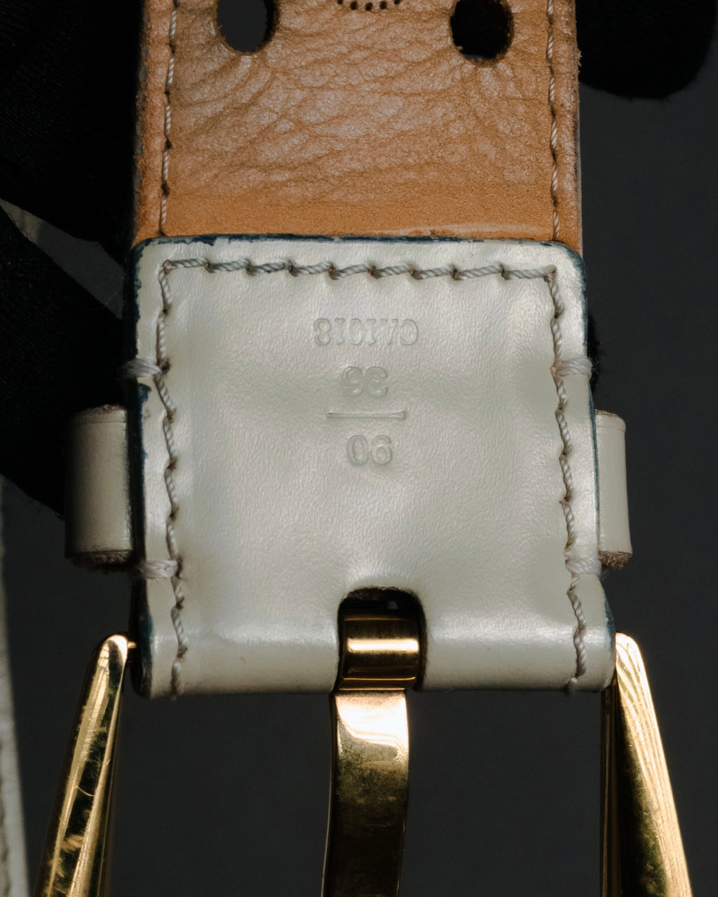 "LOUIS VUITTON" 00’s perforated monogram leather belt