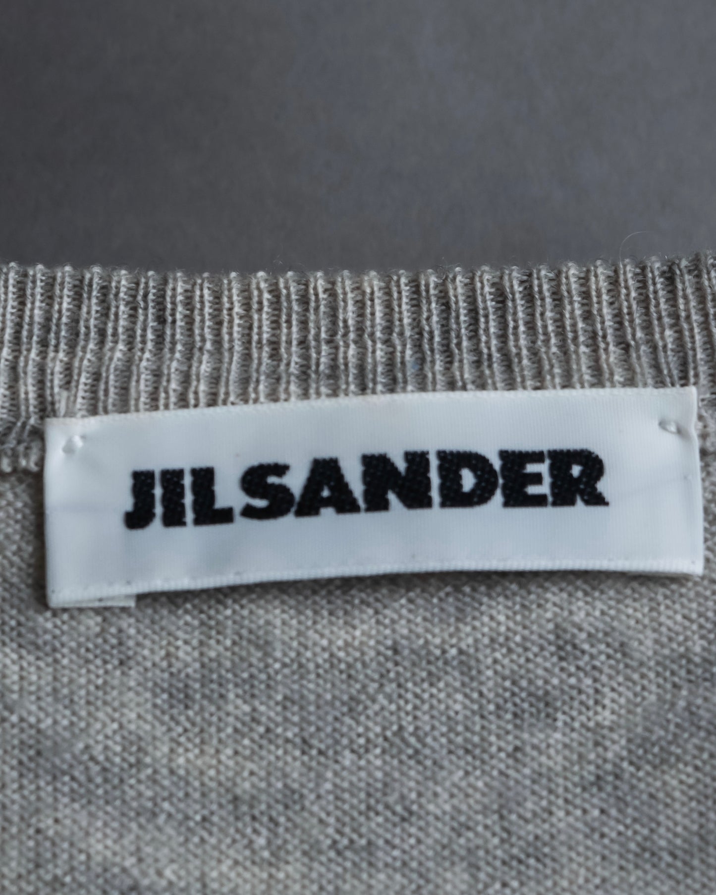 "JIL SANDER" Solid texture V neck mixed knit