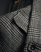 “Harris Tweed” Hooded plaid duffle coat