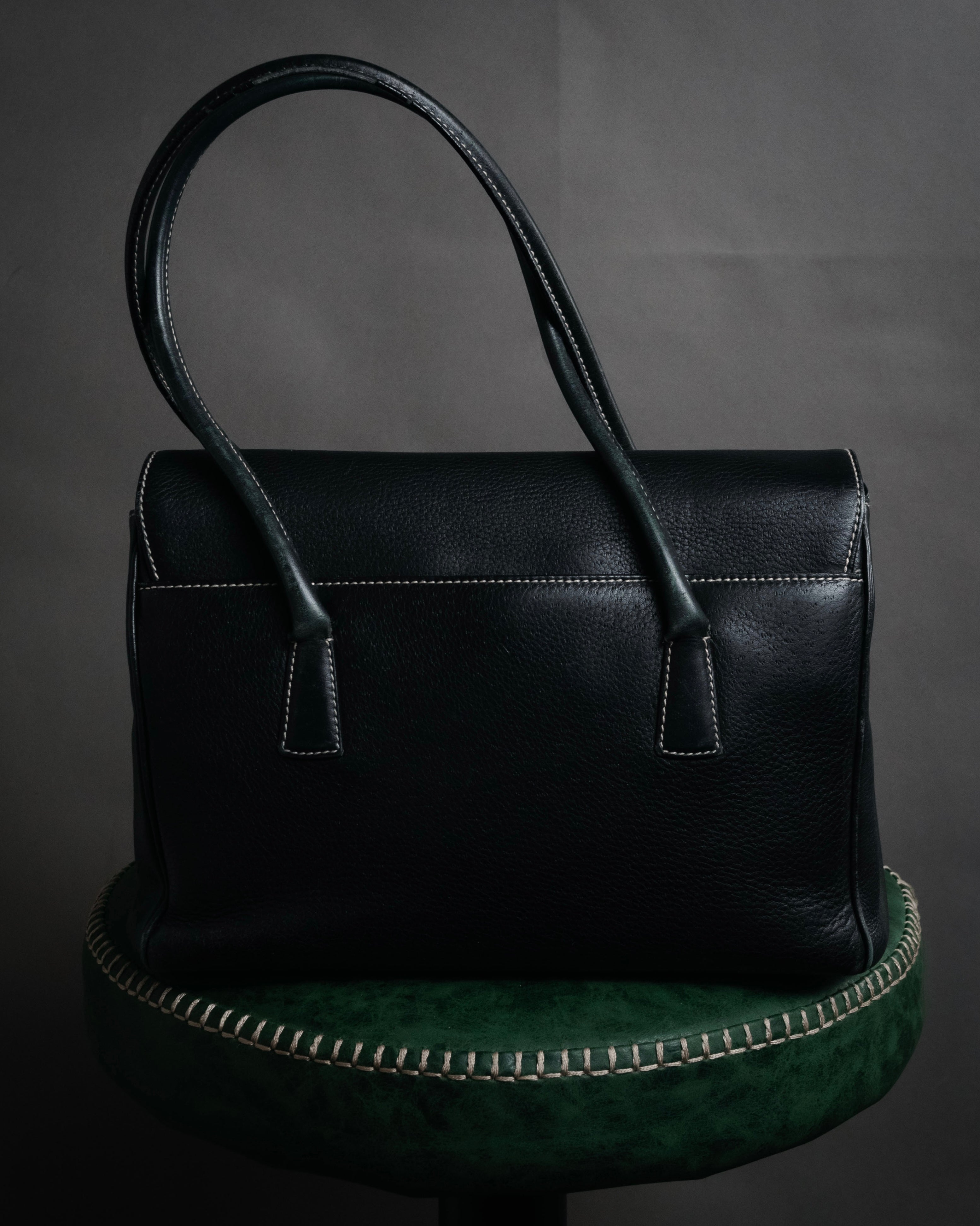 “Salvatore Ferragamo” 90's–00's Gancini leather handbag