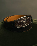 “PRADA” 90’s-00’s Studded logo leather belt