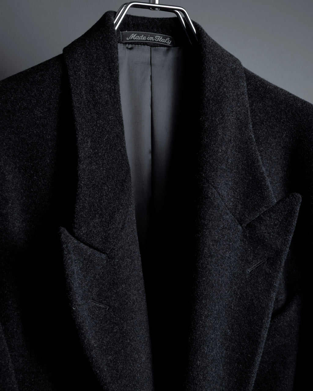 "GIORGIO ARMANI" Double-breasted charcoal gray super maxi chester coat