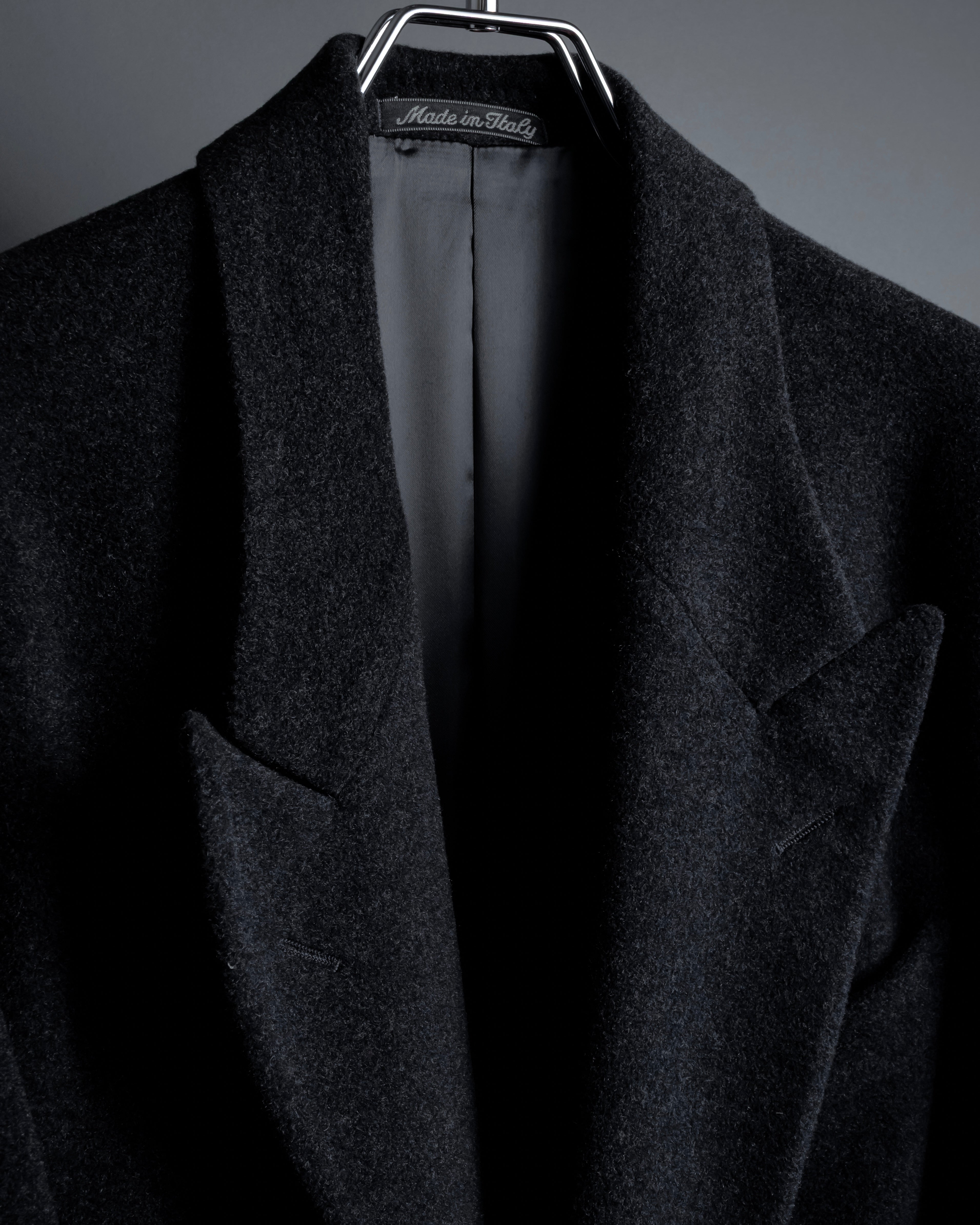 "GIORGIO ARMANI" Double-breasted charcoal gray super maxi chester coat