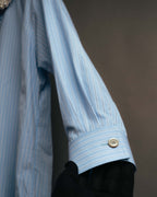 -SPECIAL- "GUCCI" 2010's-20's Pearl embellished detachable collar striped long shirt