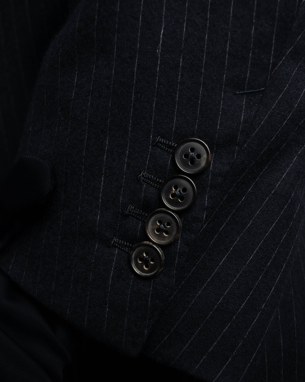 -SPECIAL- “Hermès” 80’s-90’s Super 120’s wool pinstripe double breasted setup