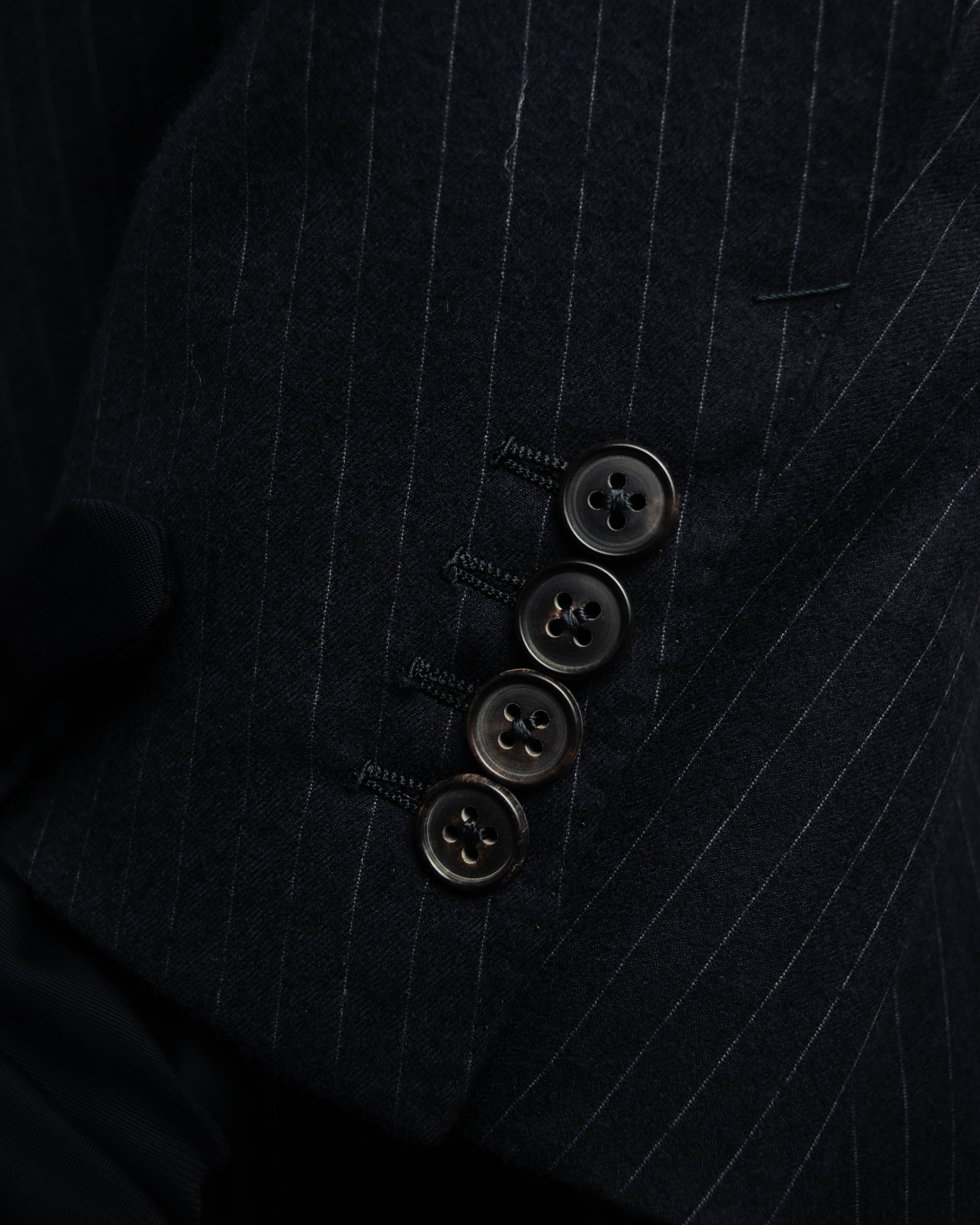 -SPECIAL- “Hermès” 80’s-90’s Super 120’s wool pinstripe double breasted setup