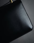 –SPECIAL– "HERMES" 90’s Box calf ring-lock accordion shoulder bag