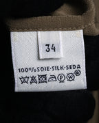 “HERMES” 2018-2024 Minimal band collar silk shirt