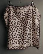 “Yves Saint Laurent” 80’s-90’s Leaf motif logo mini scarf
