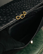 “Jardin des Sacs” 80’s-90’s Ostrich leather top handle bag