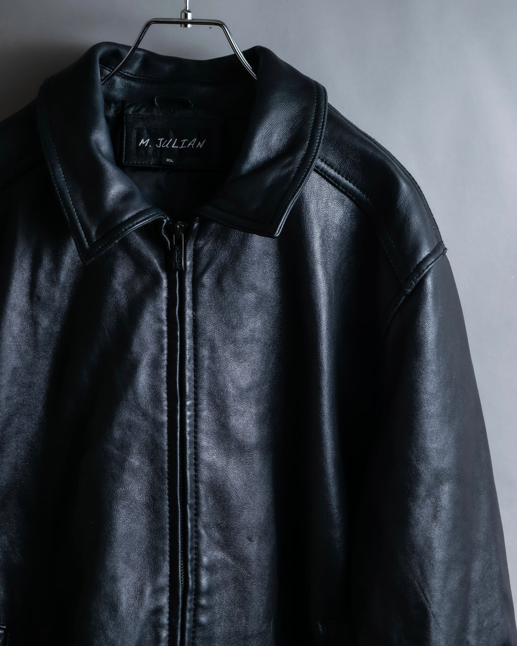 "M. JULIAN" High quality leather single riders blouson