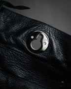 “YVES SAINT LAURENT” Late 2000s Muse Two grained leather flap hand bag