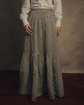 -SPECIAL- “Christian Dior” 2021 cruise striped linen silk tiered skirt