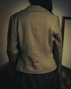 –SPECIAL– "Hermès" 70's-80's Equestrian wool tailored jacket