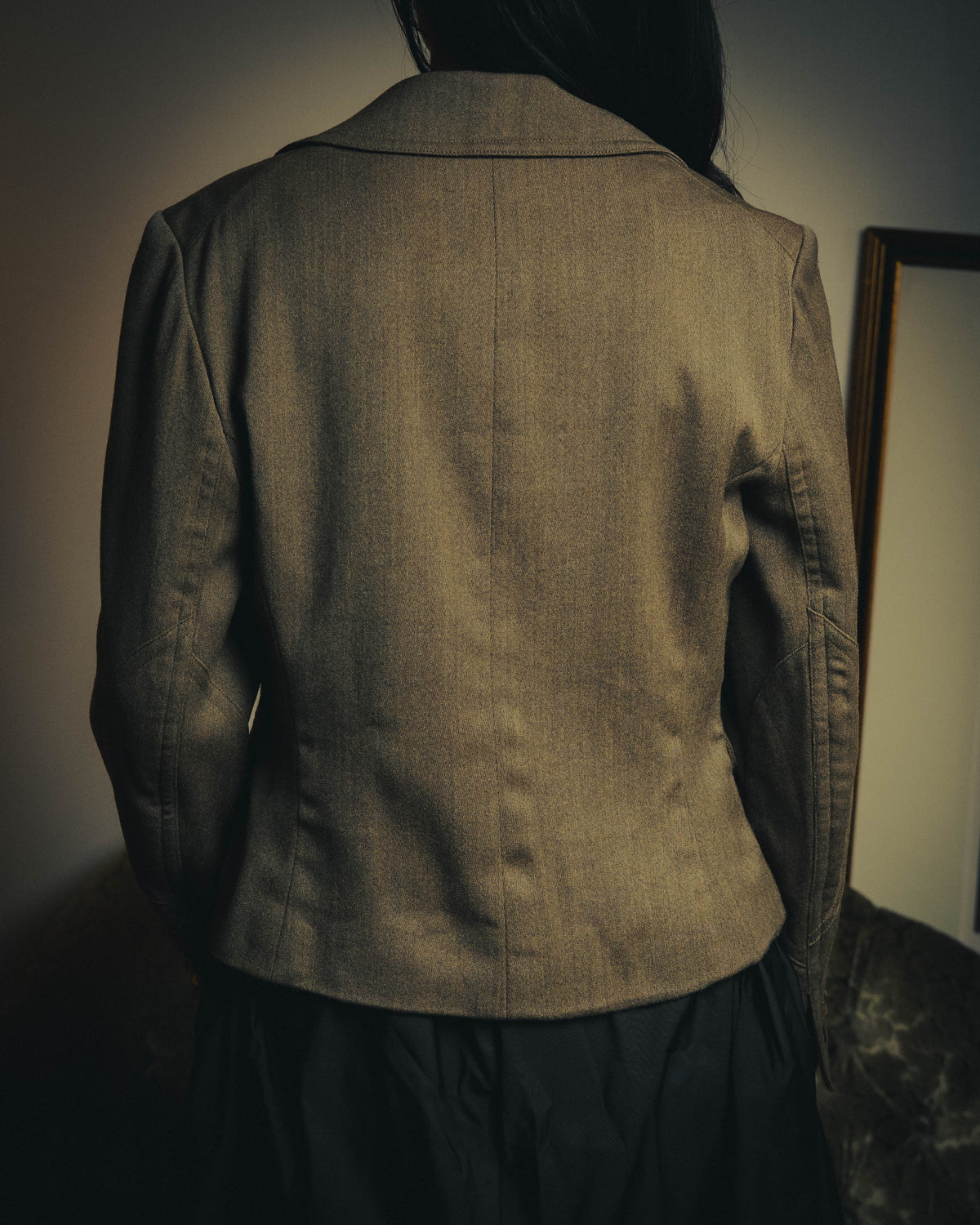 –SPECIAL– "Hermès" 70's-80's Equestrian wool tailored jacket