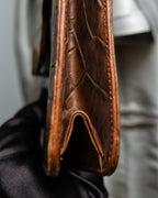 "GIORGIO ARMANI" crocodile leather box shoulder bag