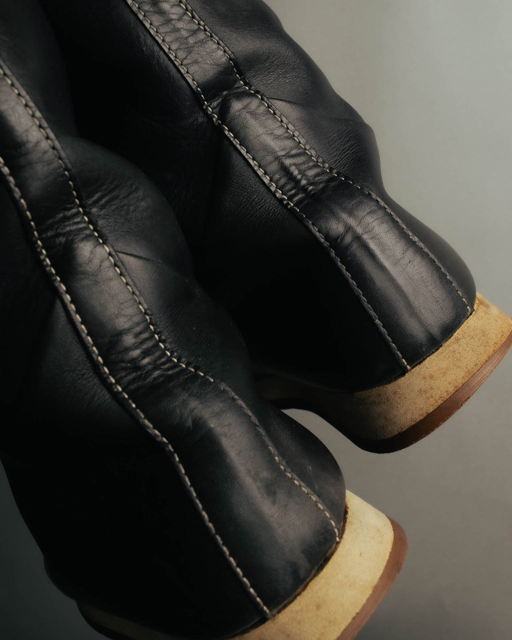 "Hermès" 90's-00's Minimal leather knee-high boots