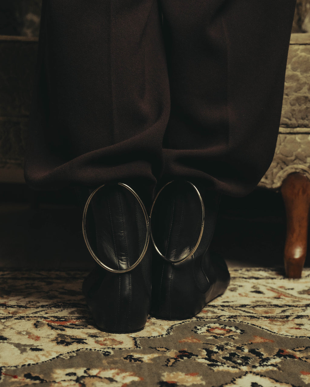 -SPECIAL- "JIL SANDER" 10's Sculptural gathered toe leather ankle boots