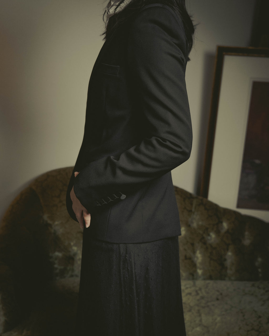 -SPECIAL- “Saint Laurent” 2012-2016 Single-button satin-lapel wool jacket