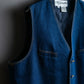 "Vintage stitch design denim vest"