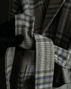 "PIERRE BALMAIN" Glen check belted gown coat