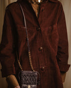 -SPECIAL- "GUCCI" 70’s Suede leather round collar coat