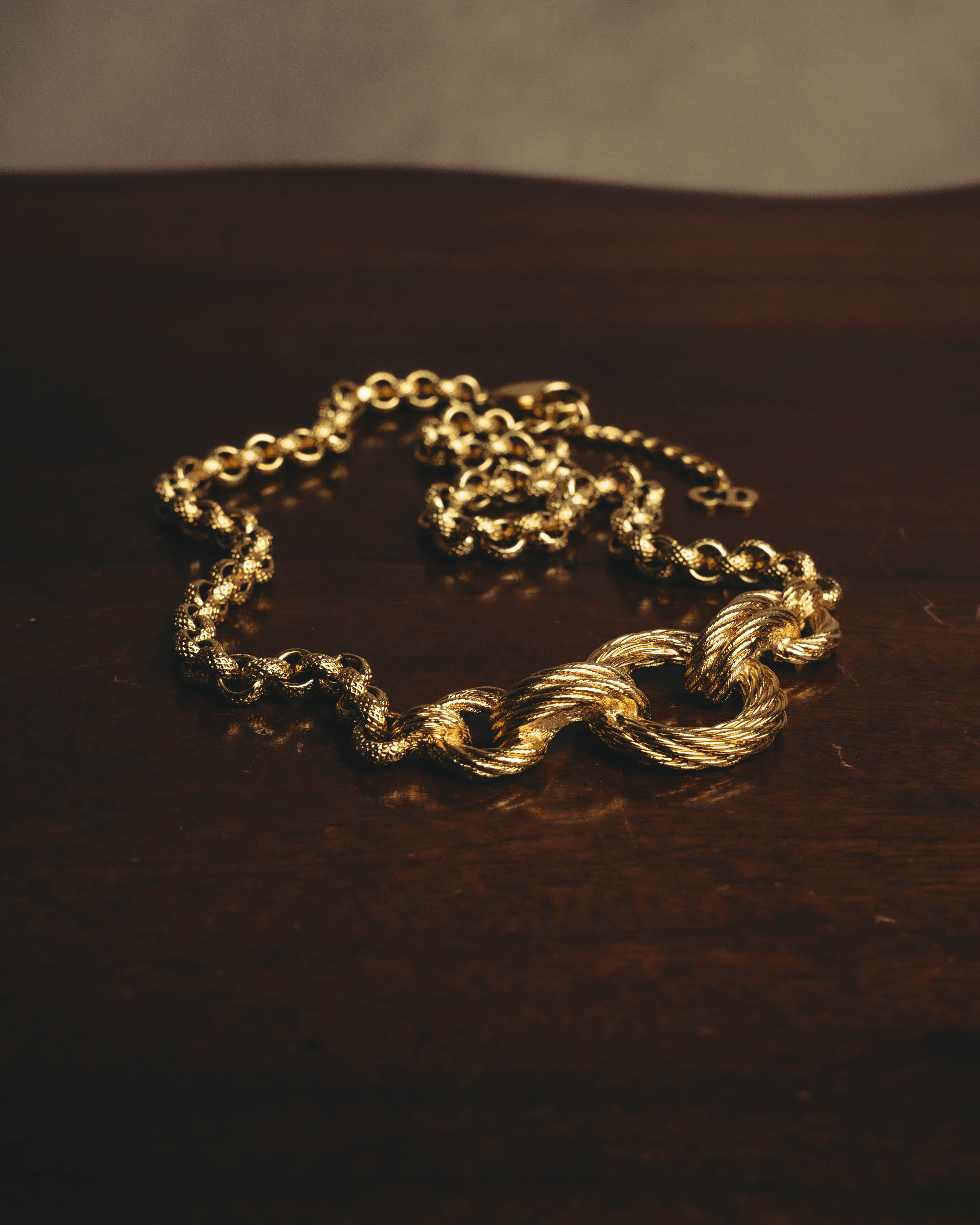 SPECIAL- “Christian Dior” 70's-80's Textured triple ring link