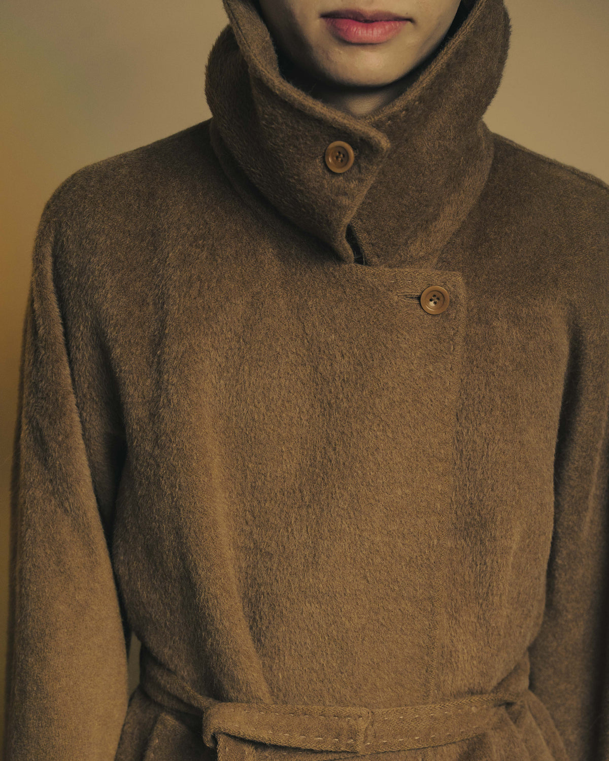 -SPECIAL- “Max Mara” 90’s-00’s Angora blend belted wrap coat