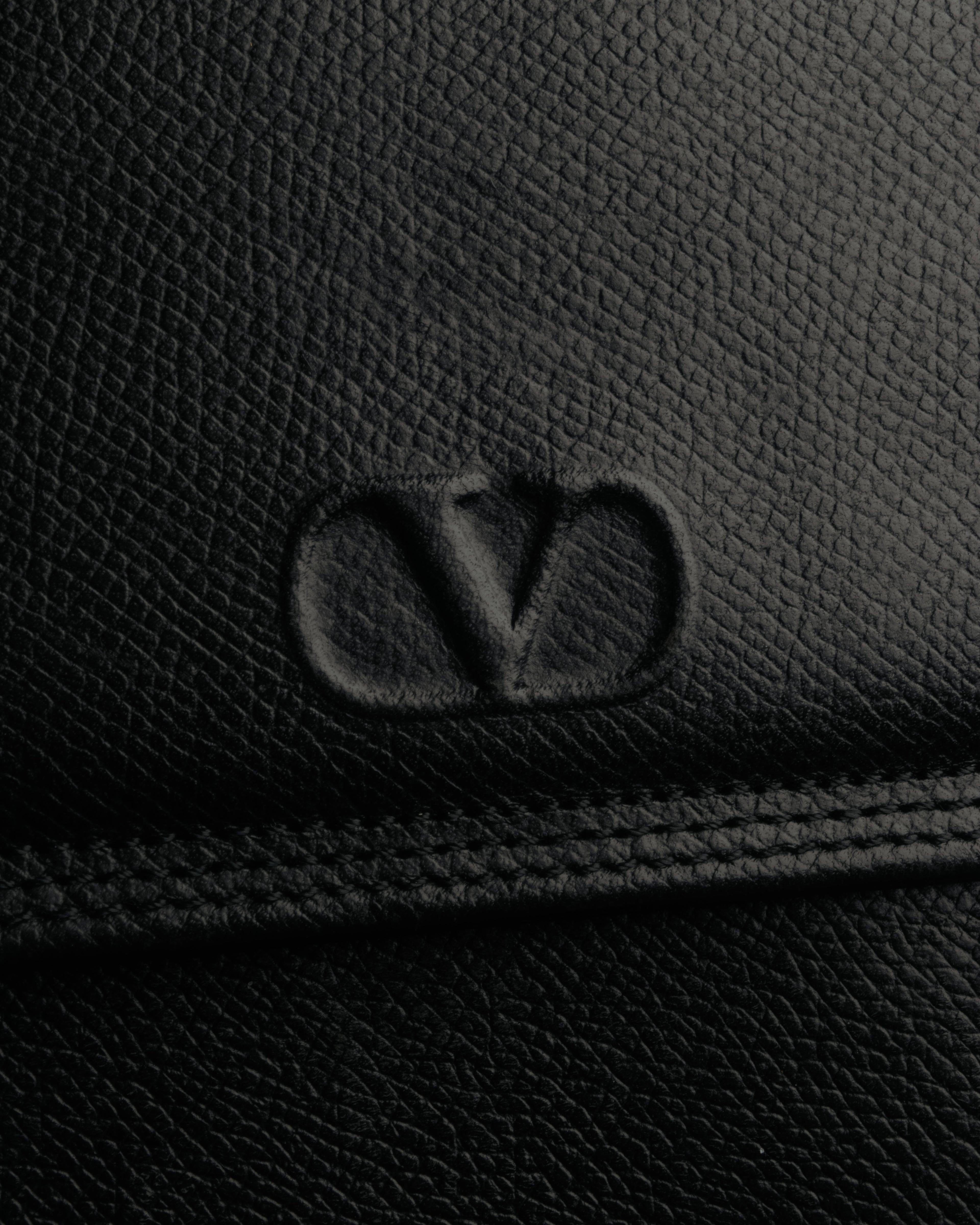 “Valentino Garavani” 90’s-00’s Structured V logo leather handbag
