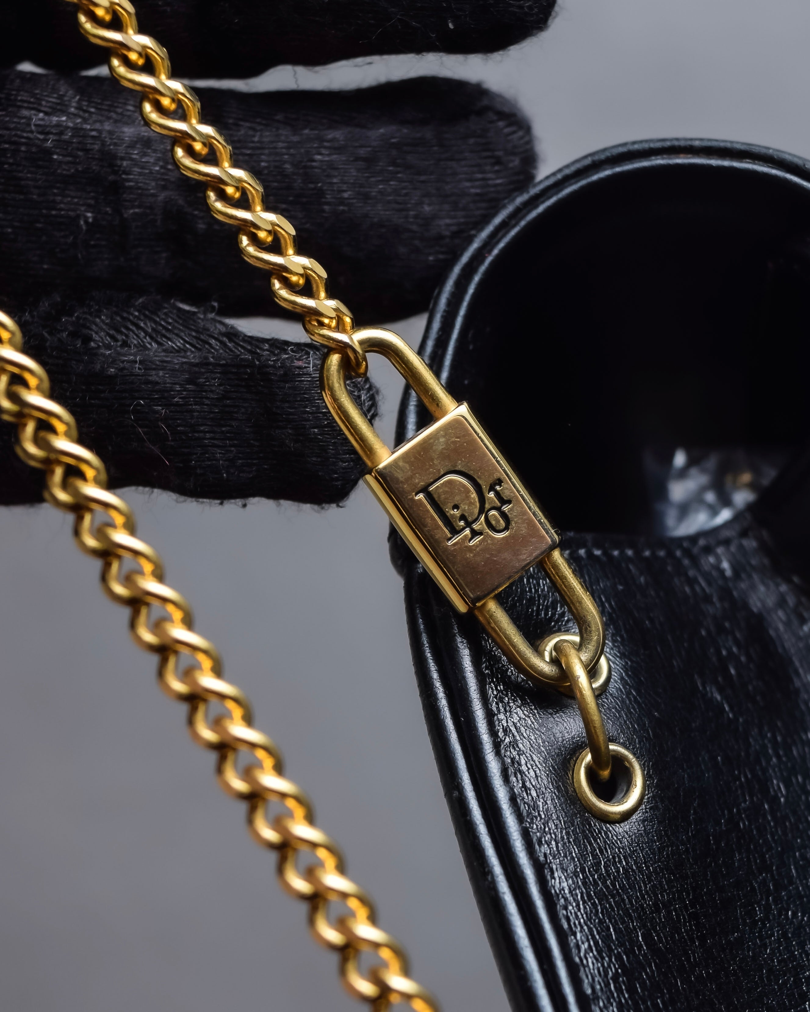 "Christian Dior" Layered flap oblique shoulder bag