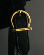 “Salvatore Ferragamo” 90’s-00’s Gancini leather top handle shoulder bag